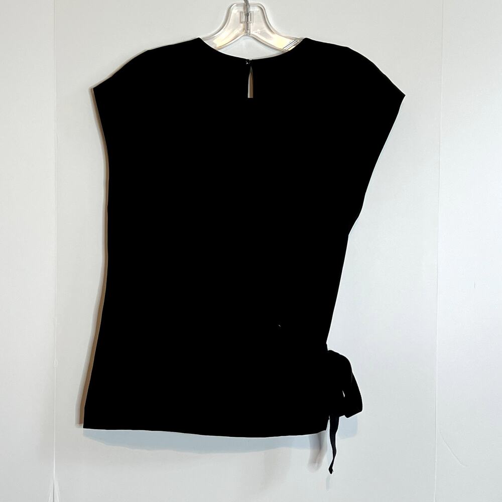 Rag & Bone Etta Side Tie Top Cap Sleeve Black Womens Small - Picture 7 of 11